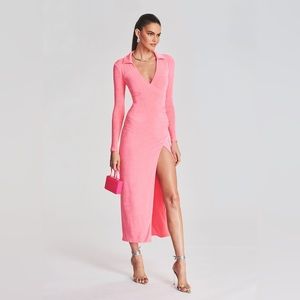 SEROYA Elm Long Sleeve Velvet Wrap Dress NEW Small